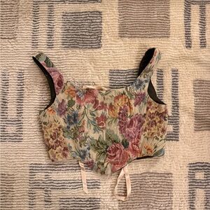 Floral Tapestry Corset Top